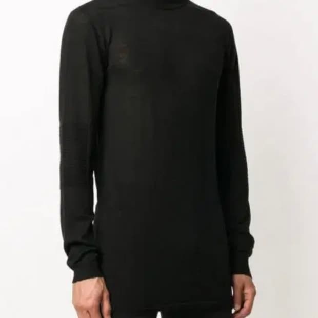 릭오웬스 캐시미어 레벨 라운드 넥 스웨터