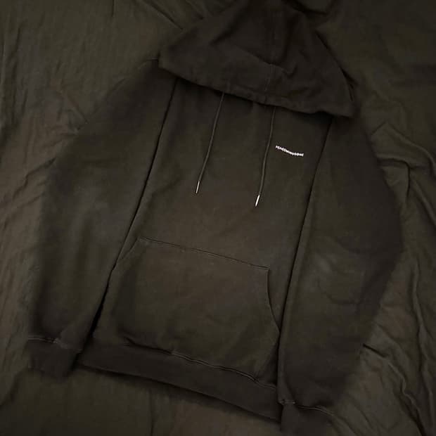 피마원 가슴 로고 후드티