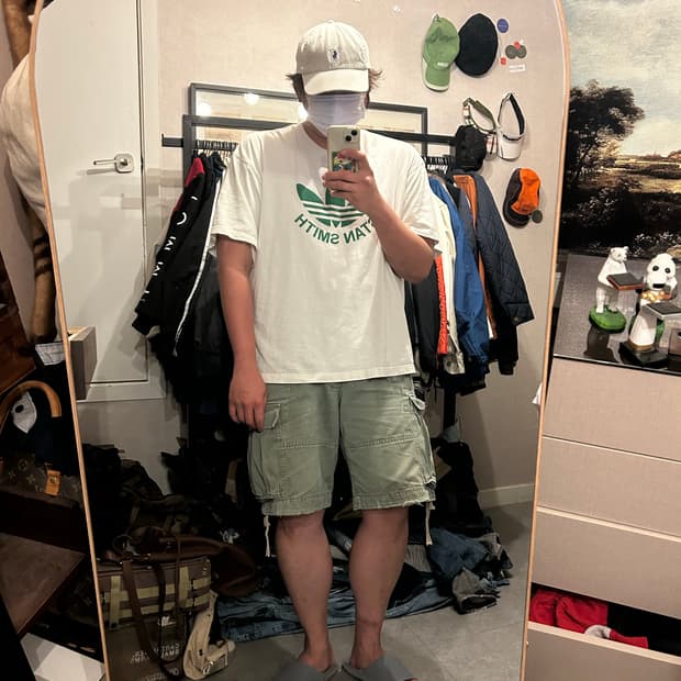 00s 아베크롬비 피치 올리브그린 헤비캔버스 빈티지 카고 워크 팬츠  3