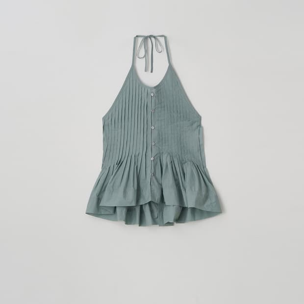 아뜰리에에디션 플리츠 홀터 탑 pleated halter top