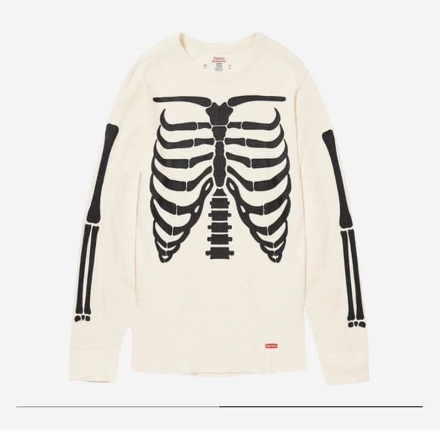 Supreme 슈프림 헤인즈 본즈 써멀 크루 내츄럴 XL
