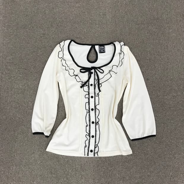 Cecil McBee ribbon ruffle blouse