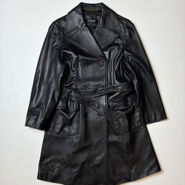 Cutti 00's 양가죽 더블 브레스티드 트렌치 코트 PN8939
