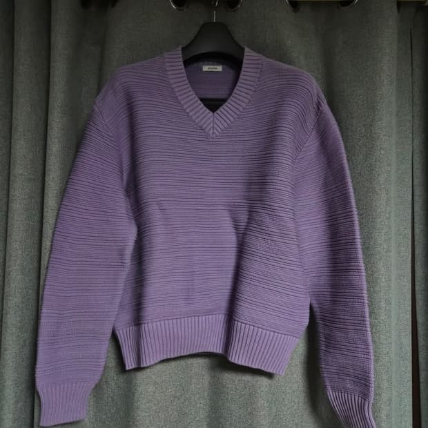시스템옴므 바이올렛 브이넥 니트 팝니다 우영미 타임옴므 솔리드옴므