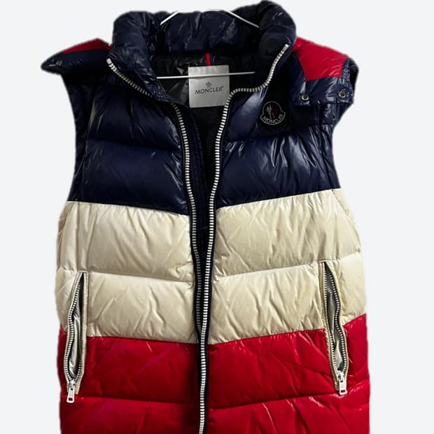 몽클레어 트리콜로 패딩 조끼