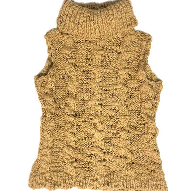 Vintage 머스타드 하이넥 베스트 니트