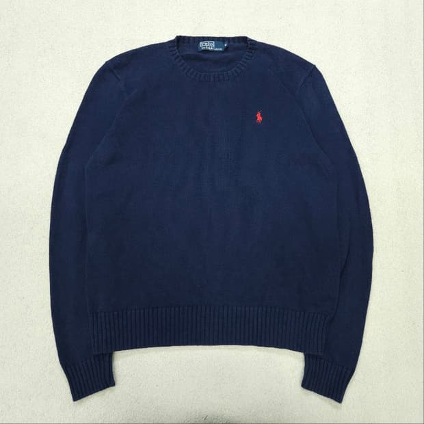 폴로 랄프 로렌 코튼 니트 100 네이비