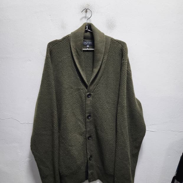 랙앤본 헤비코튼 숄카라 가디건 XL