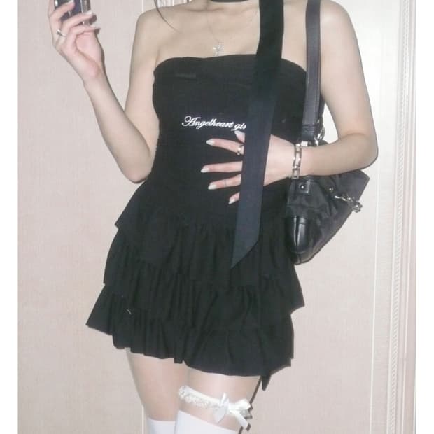 엔젤넘버 555 엔젤하트 캉캉 드레스 원피스