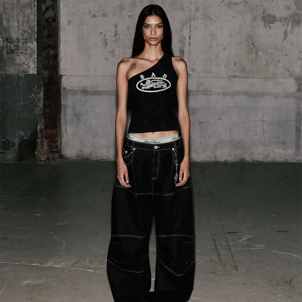 배드블러드 스쿼드 컨벡스 데님팬츠 블랙 S