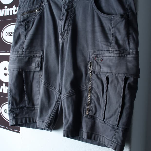 (L-XL) 버커루 반바지 팬츠 카고 차콜 에이징 썬페이딩-P10501