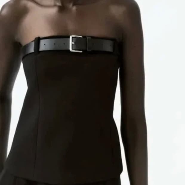 (택O) 자라 ZARA 벨트 튜브탑 (블랙)