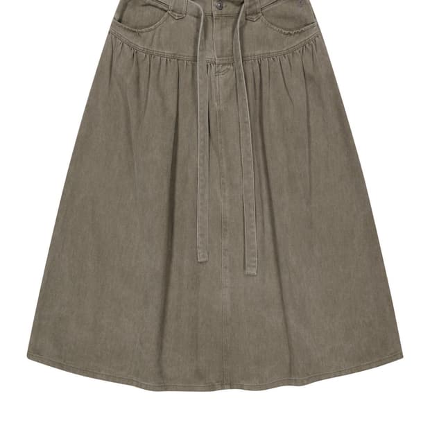 PUFFY COTTON SKIRT BROWN
