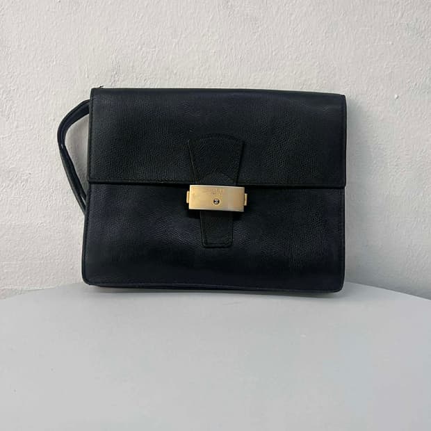 셀린느 빈티지 가죽 플랩 클러치 백