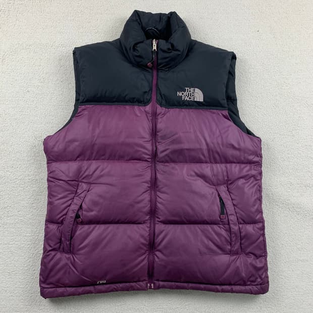 노스페이스 눕시 700 구스다운 패딩 베스트 퍼플