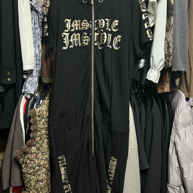 오네갸루 골드 롱 후드 원피스 Y2K