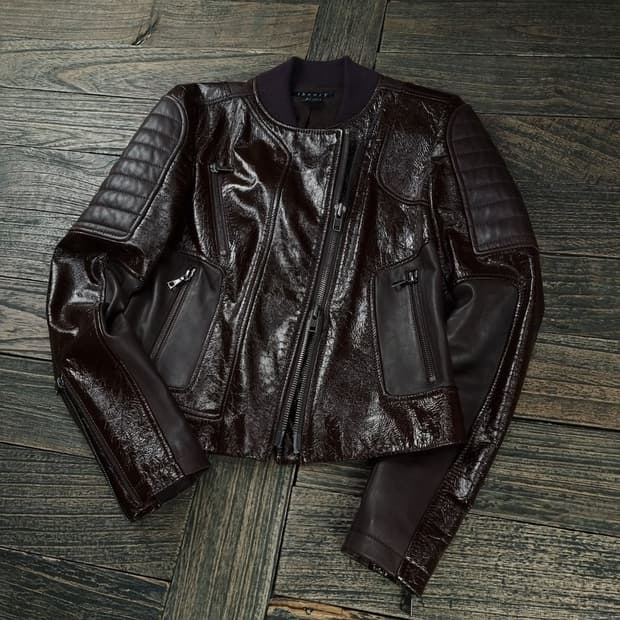 [띠어리] 리얼 램스킨 양가죽 사선 레더 자켓 M19016