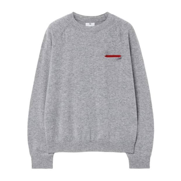 a.ta heart cut knit grey/red    size:s