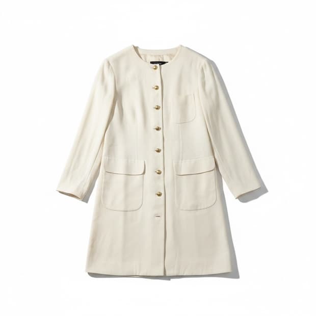 구찌 실크 100% 아이보리 자켓 42