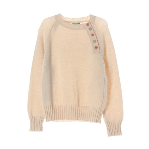 베네통 울 숄더 버튼 포인트 니트