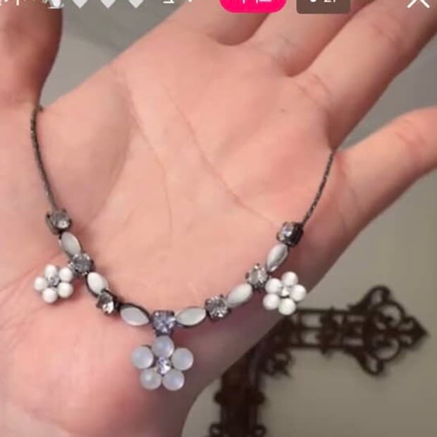 레테 플라워 빈티지 목걸이 그런지 페어리 오리엔탈 y2k