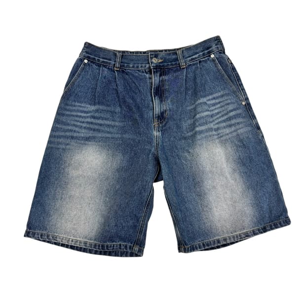 키뮤어 바이오워싱 하프 데님 팬츠