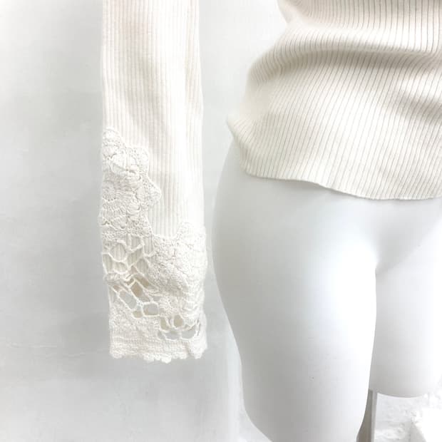 Ivory crochet long sleeve
