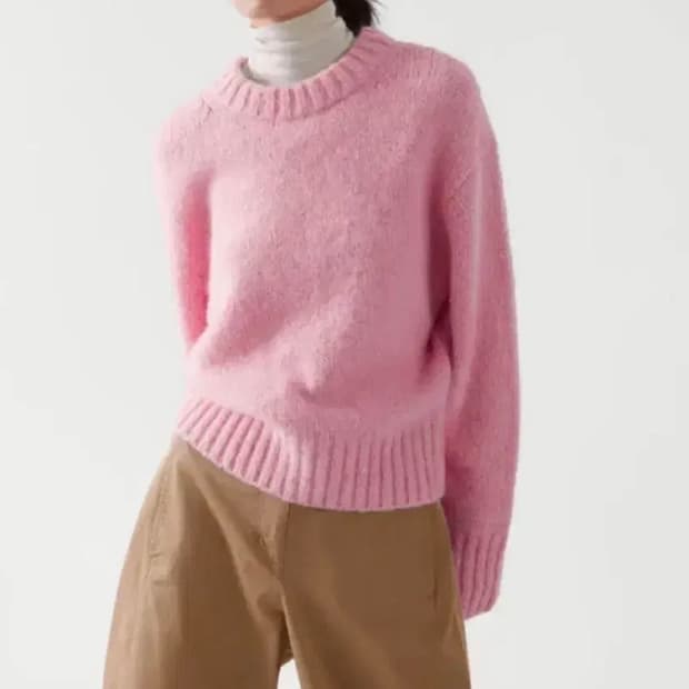 COS 코스 니티드 점퍼 니트스웨터 핑크