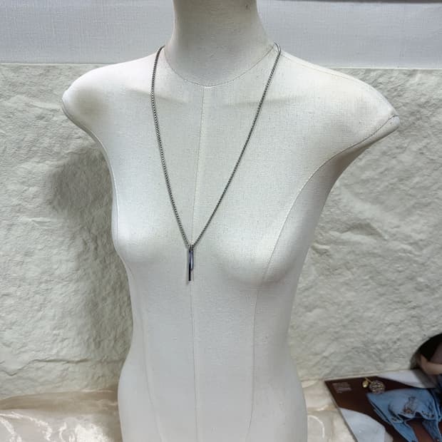 빈티지 박스체인 메탈 목걸이