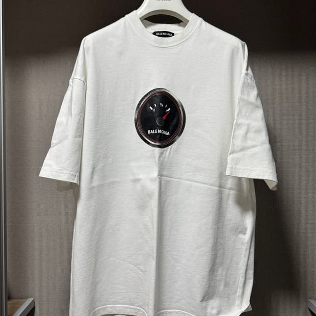 발렌시아가 연료 게이지 티셔츠 화이트 XS
