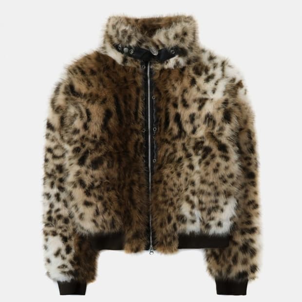 badblood 배드블러드 바이퍼81 하이넥 퍼 자켓 레오파드