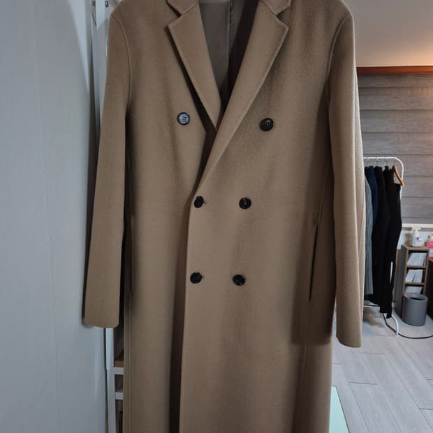 타임옴므 캐시미어 핸메 더블코트 100 베이지