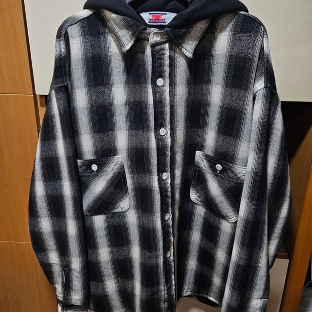 세인트미카엘 플란넬 셔츠 후드 L사이즈
