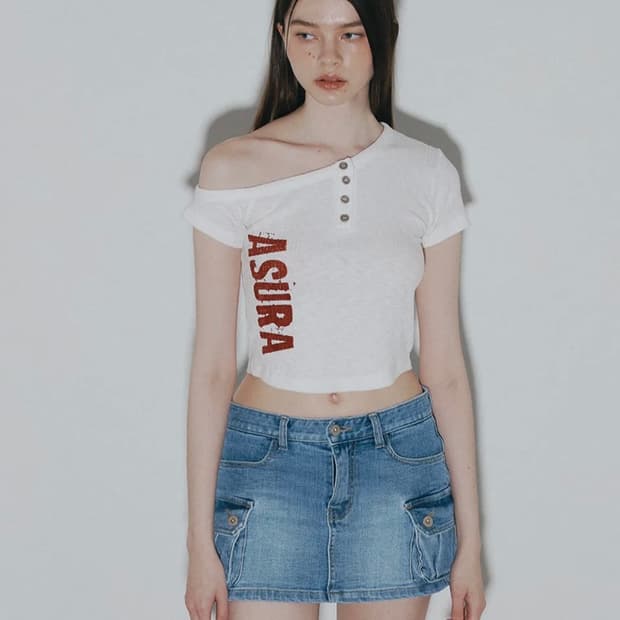 아수라 원숄더 오프숄더 티