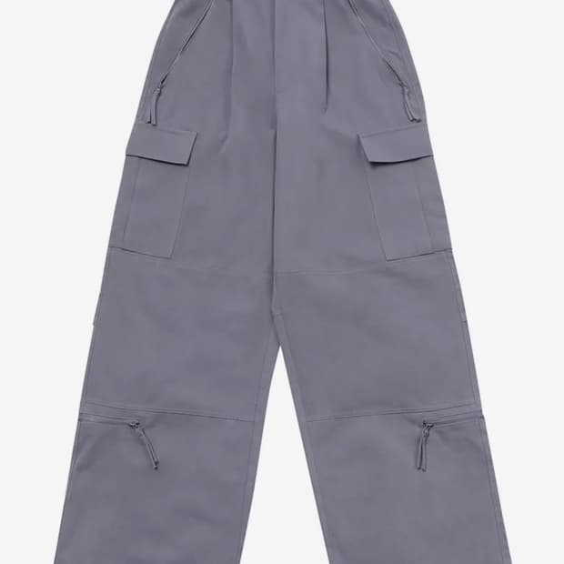센씨 지퍼 포인트 카고 와이드 팬츠 
