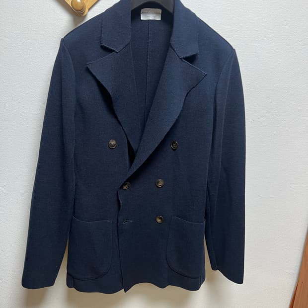 세테필리 캐시미어 네이비 더블 브레스티드 울 자켓 가디건 50 M 사이즈