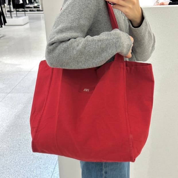 (새상품)ZARA 자라 레드 에코백 토트백 숄더백 자라 가방 여행가방