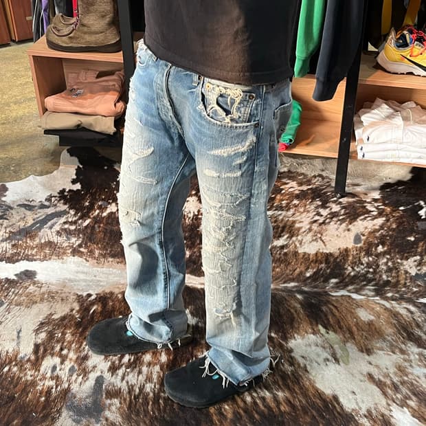 Levi's 501 Distressed Repair Denim
