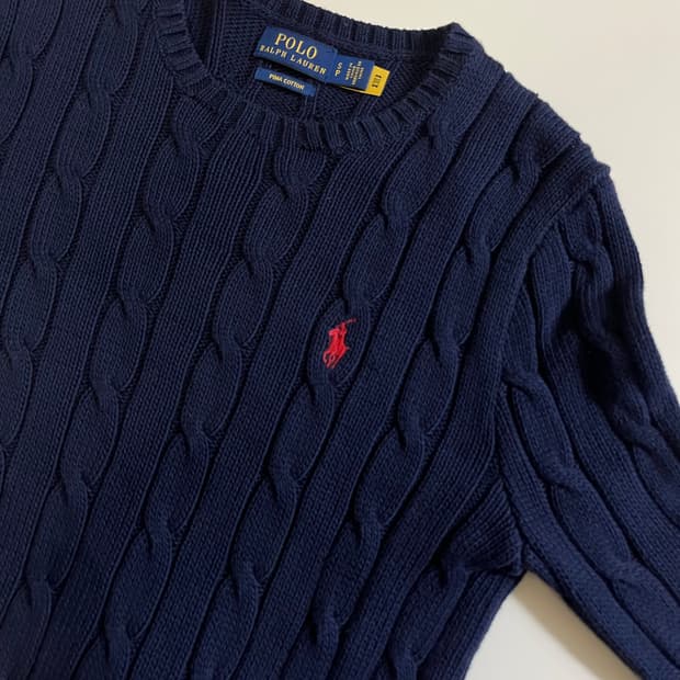 폴로 랄프로렌 피마코튼 케이블니트 국내매장판