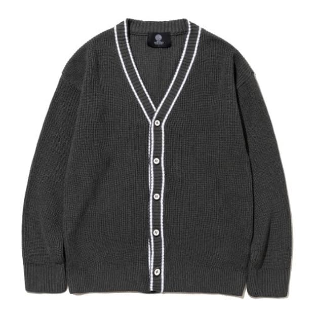 니티드 블랙 소프트니트 배색 가디건 100 L  새제품