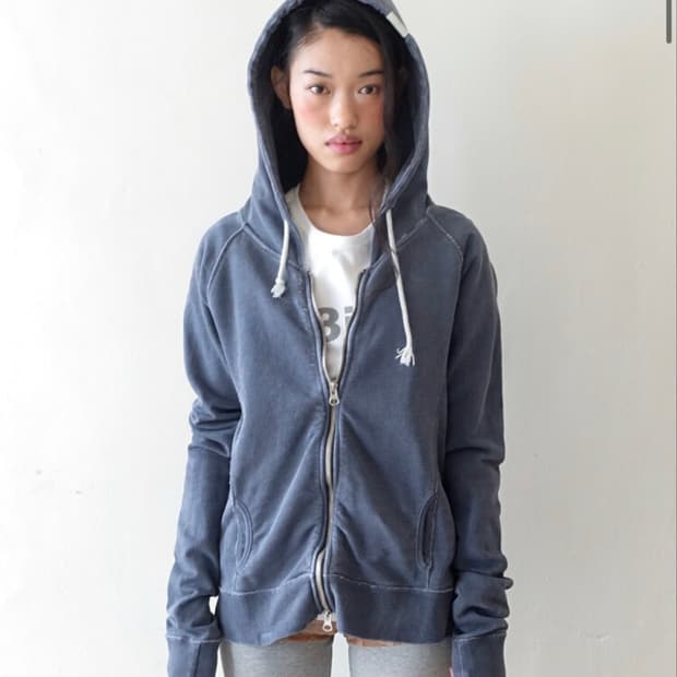 샵페어리 washed lily hoodie (purple blue)