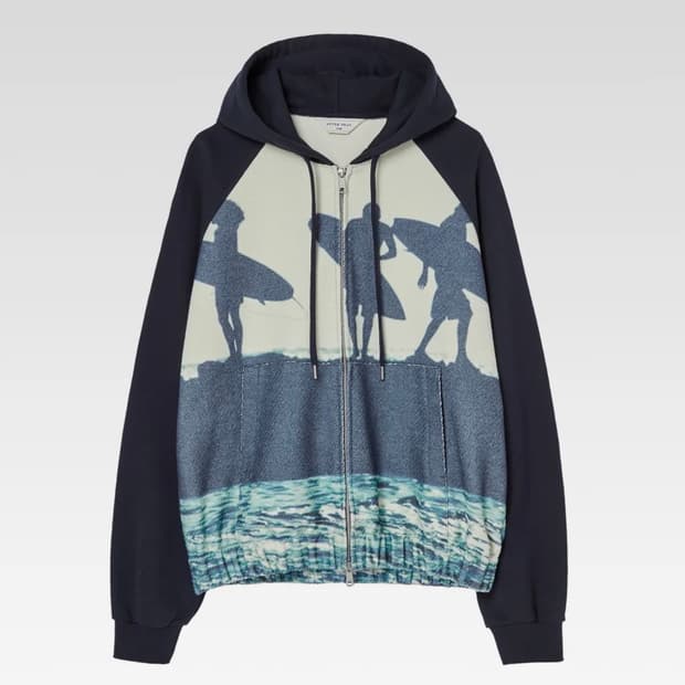 (M) 애프터프레이 풀 프린트 패널 후드집업 네이비