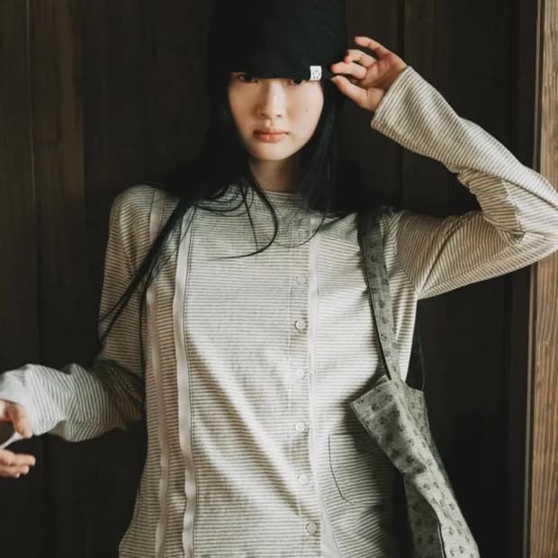 오헤시오 투톤 라인 포켓 가디건 멜란지 그레이 팝니다