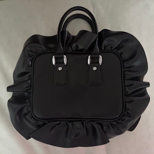 꼼데가르송 사각 프릴 미니 토트백