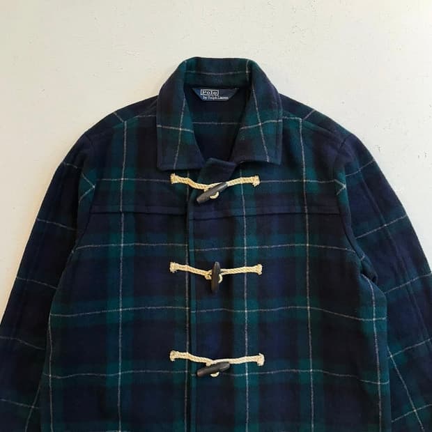 00년대 폴로랄프로렌 타탄체크 더플 코트