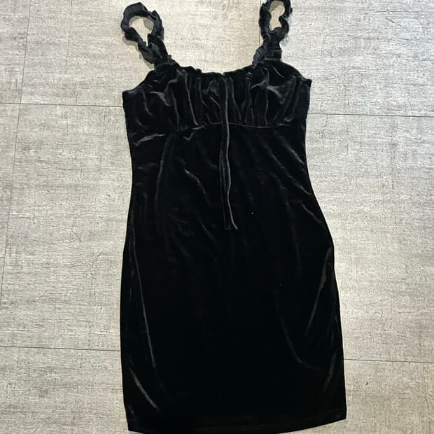 일본빈티지 하구미모리걸 핀터깔y2k 보헤미안 벨벳 슬립원피스