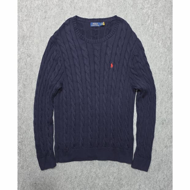 폴로 랄프로렌 큐알택 꽈배기 케이블 니트 L