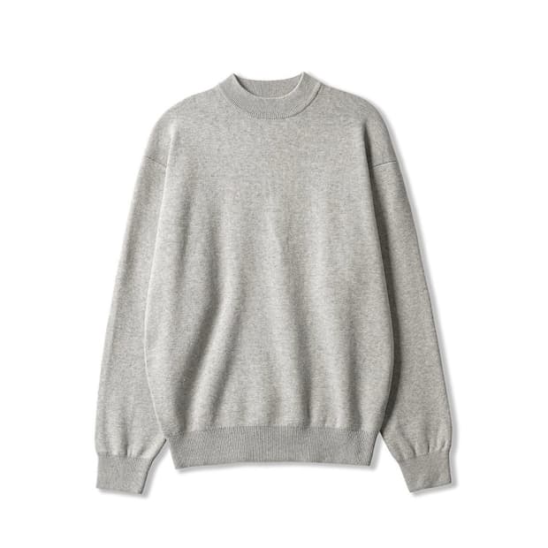 (새상품/3) 스테디에브리웨어 코튼 밀라노 립 모크 넥 니트