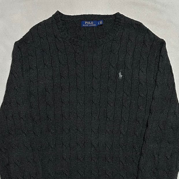 L 폴로랄프로렌 챠콜 케이블 니트