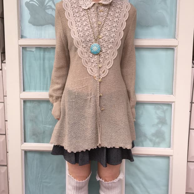 Crochet trimming net shirt